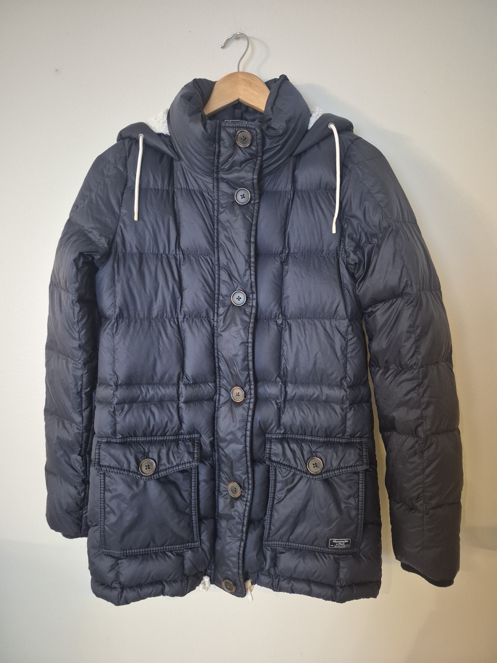 Abercrombie & Fitch Women’s Down Puffer Parka Jacket Navy Size Small